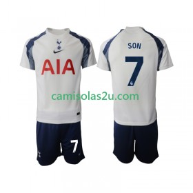 Camisolas de futebol Tottenham Hotspur Son Heung-Min 7 Criança Equipamento Principal 2025/26 Manga Curta